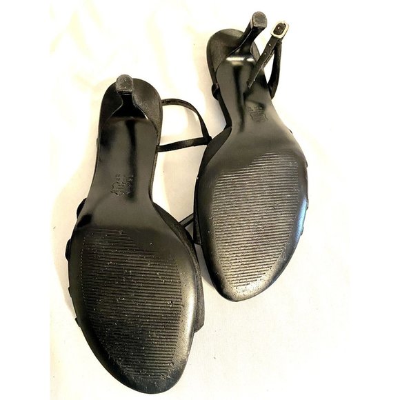 The Touch of Nina Size 8 Black Strappy Womens Sandal 2.5 Inch Heel Worn Once - Picture 7 of 7